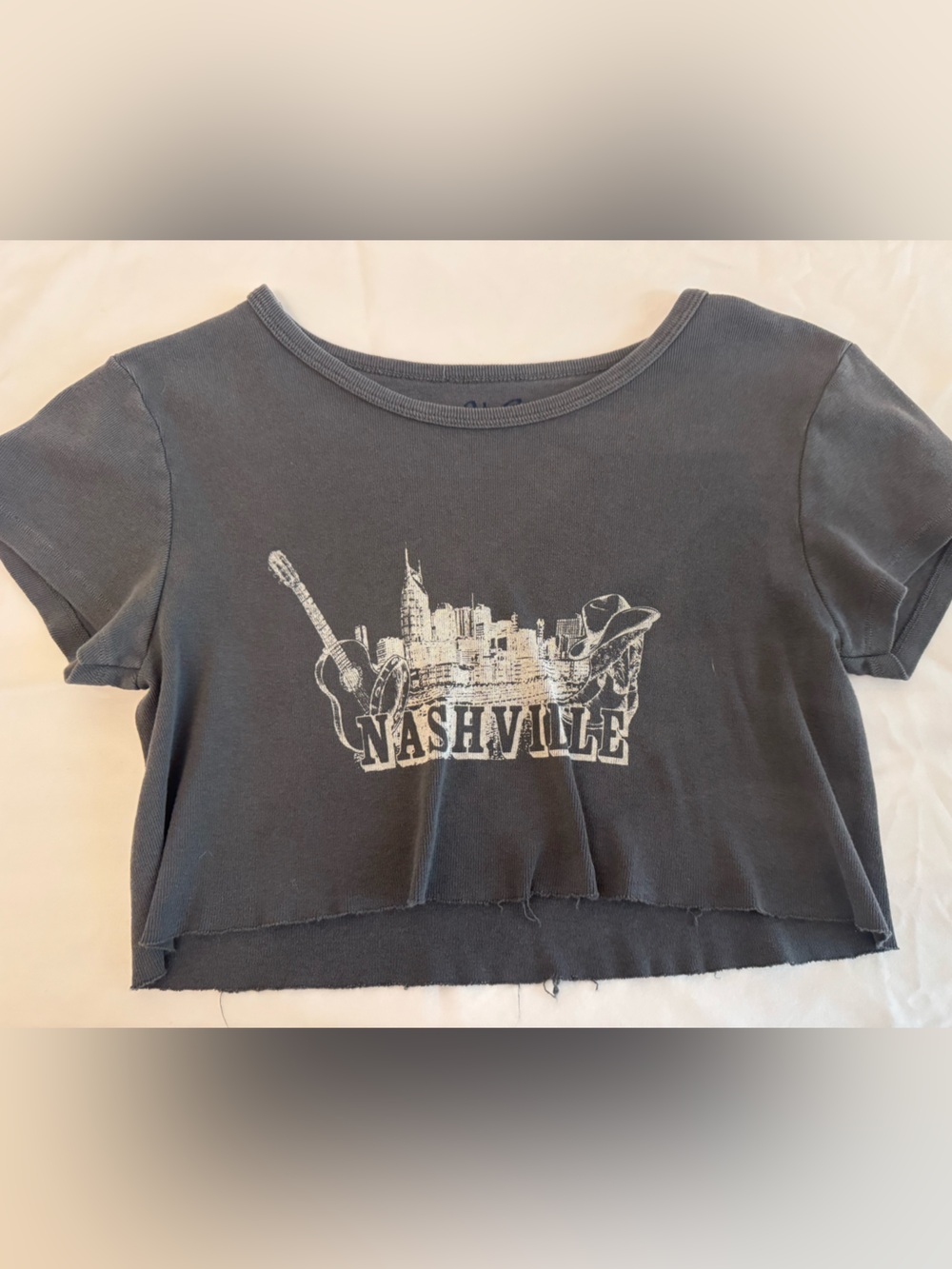 Brandy Melville Charcoal Gray Nashville Graphic Tee